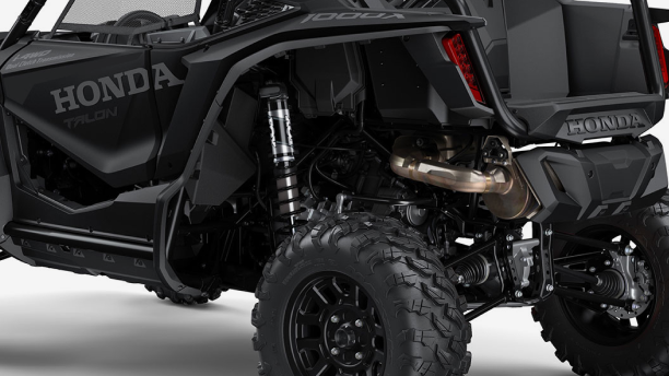 Up close view of the suspension of the Honda Talon
